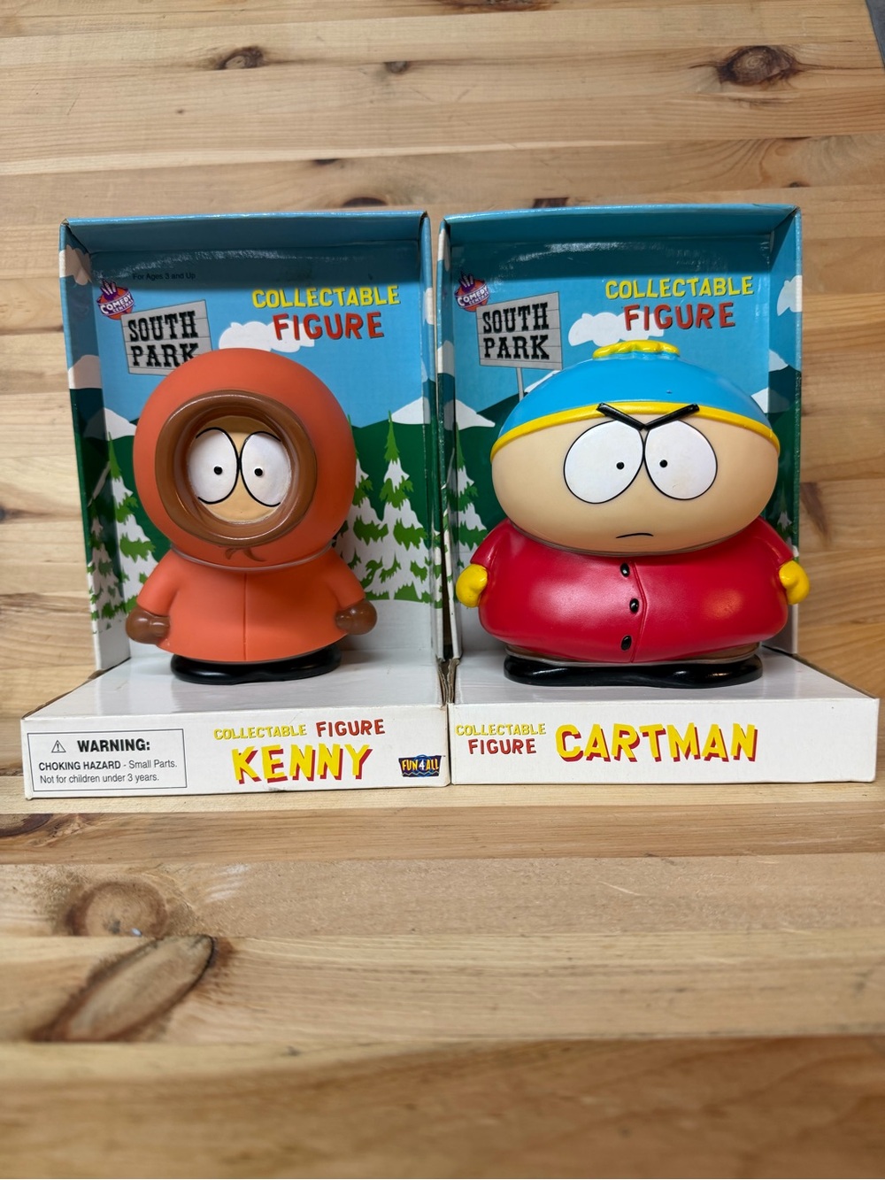 NIB Vintage Lot 2 South Park Cartman Kenny 6” Figurines 1998